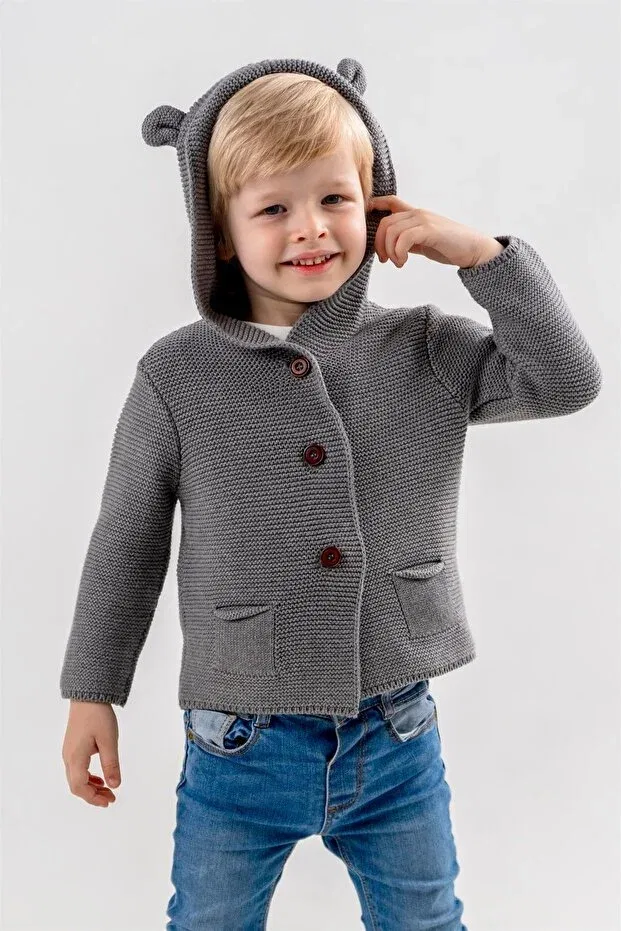 Детский кардиган с капюшоном Minora, Gray