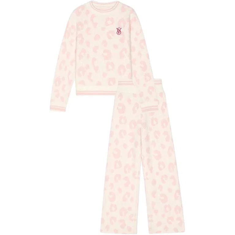 Женский комплект пижам с принтом Victoria's Secret, Pink Leopard Print