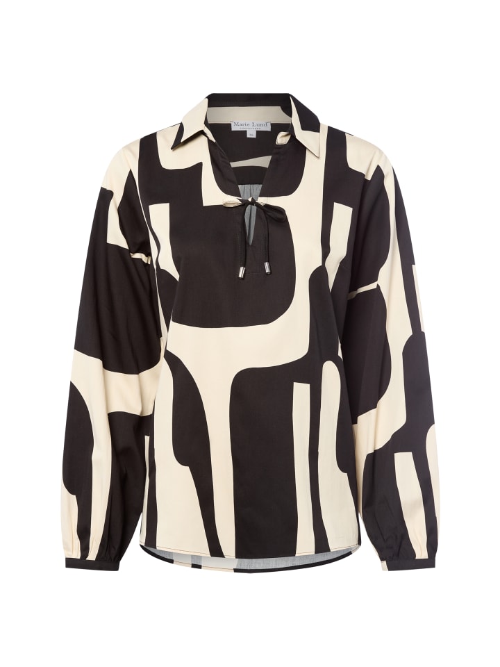

Блузка-рубашка черного и бежевого цветов Marie Lund