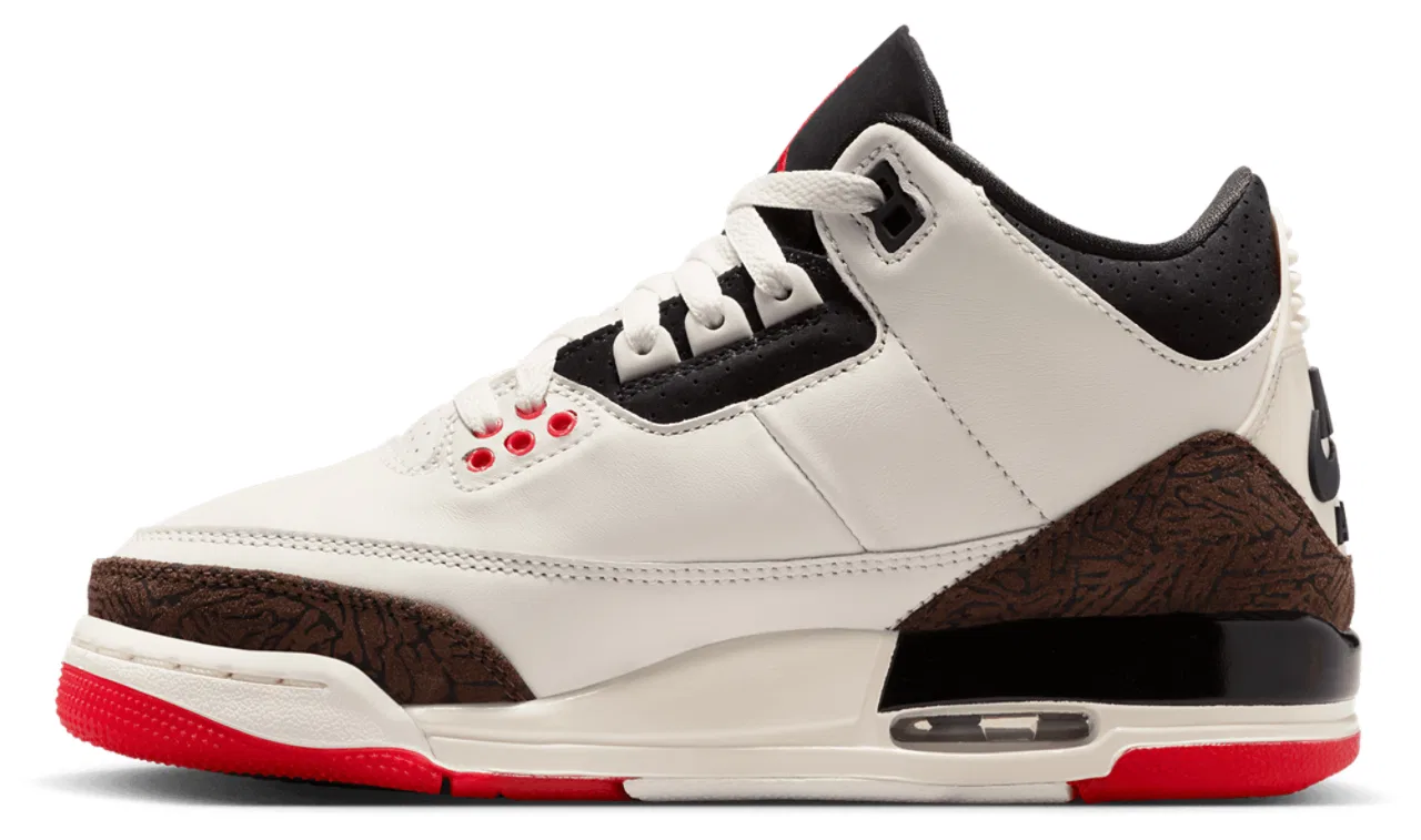 Баскетбольные кроссовки для мальчиков Retro 3 Jordan, цвет Black/White/Tan — фото 2