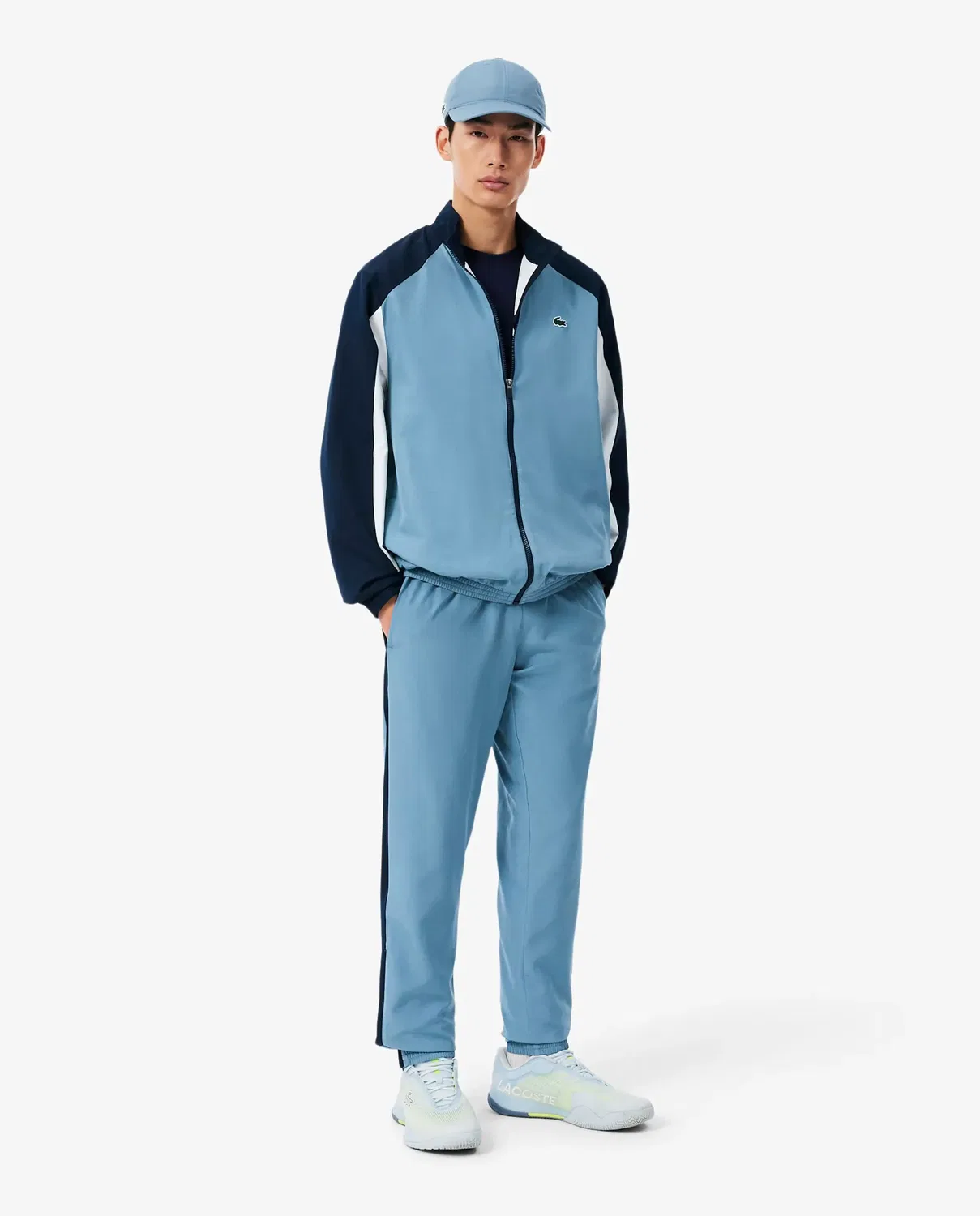 Мужской спортивный костюм с цветными блоками Lacoste, Azul / Negro — фото 4