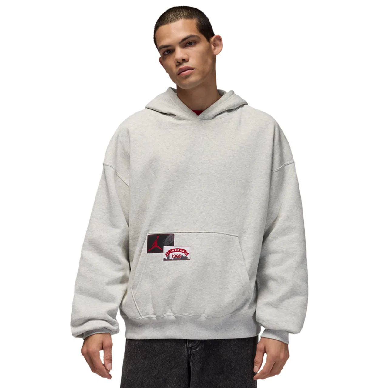Мужской оверсайз пуловер MJ BRK HD CLD Jordan, цвет Grey Heather/Grey Heather