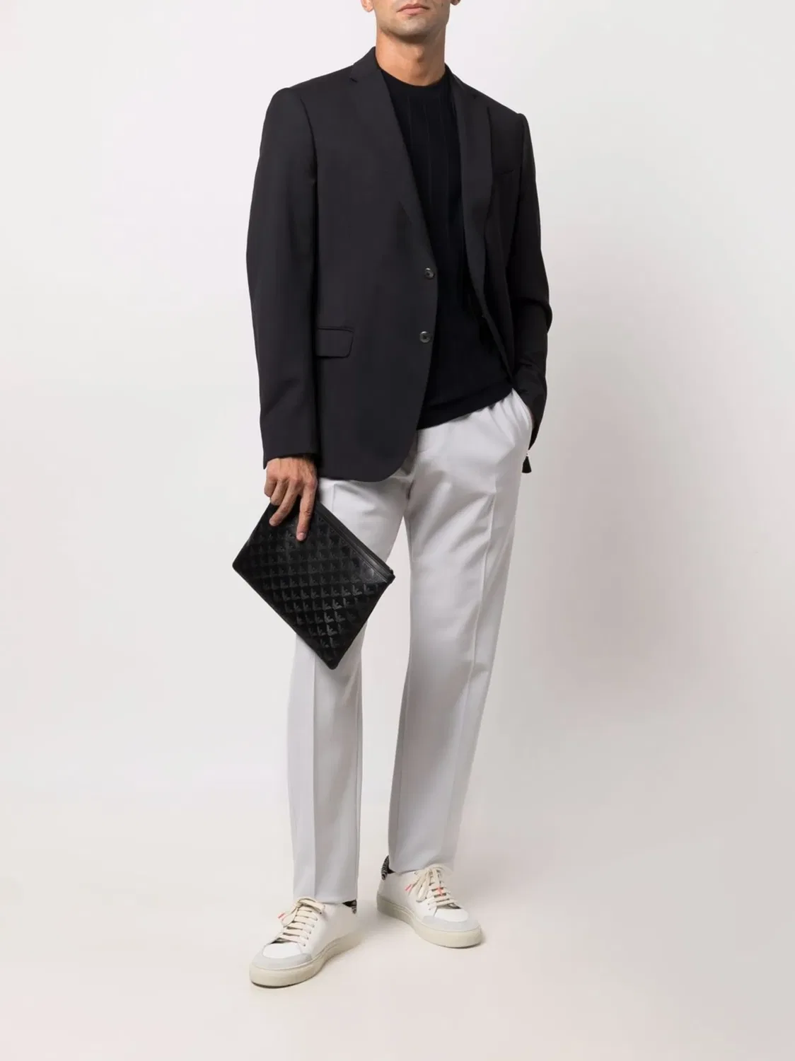 Фитализированный однобортный блейзер Emporio Armani, черный — фото 3