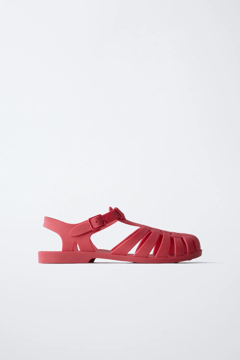 Сандалии с резиновой клеткой ZARA, Red — фото 3