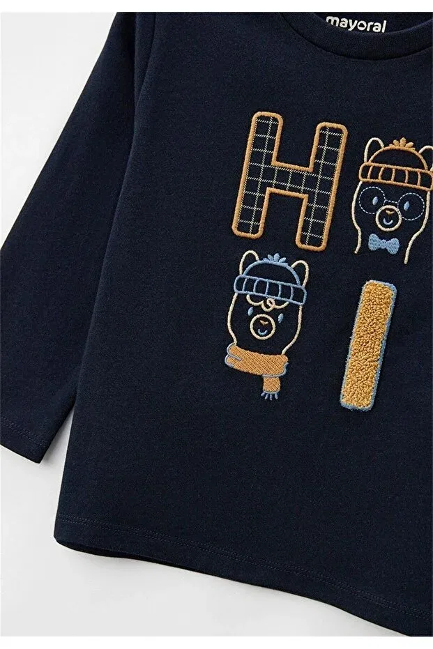 Детская футболка с длинным рукавом для мальчиков Mayoral, Navy Blue — фото 4