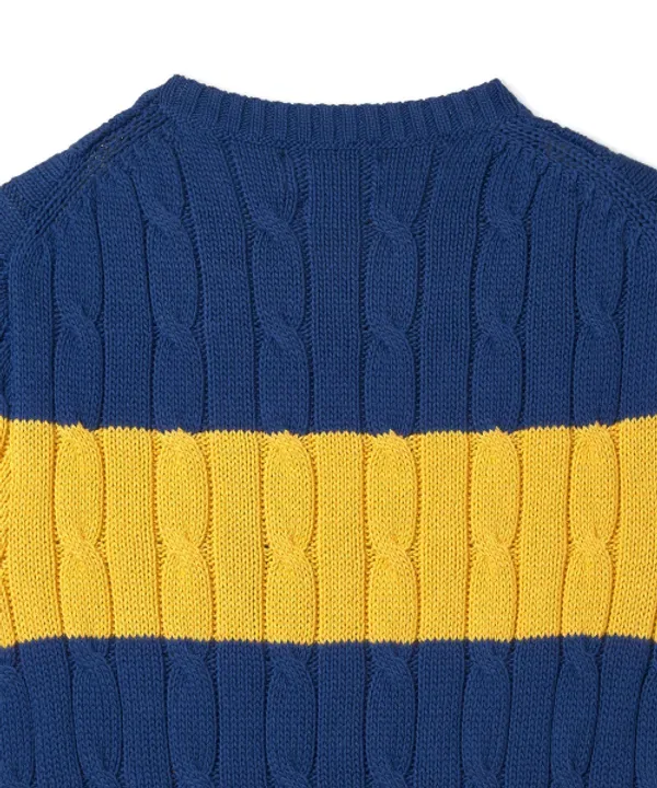 Свитер поло с узором кейбл, Polo Ralph Lauren, белый — фото 4