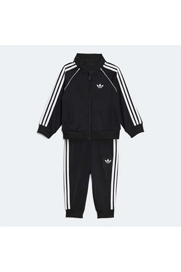 Детский комплект спортивного костюма с длинным рукавом Originals bebek black tracksuit set Adidas, Negru