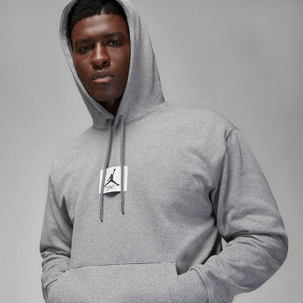 Толстовка Air Jordan Flight Fleece Pullover Hoodie 'Carbon Heather', цвет carbon heather/sail — фото 3