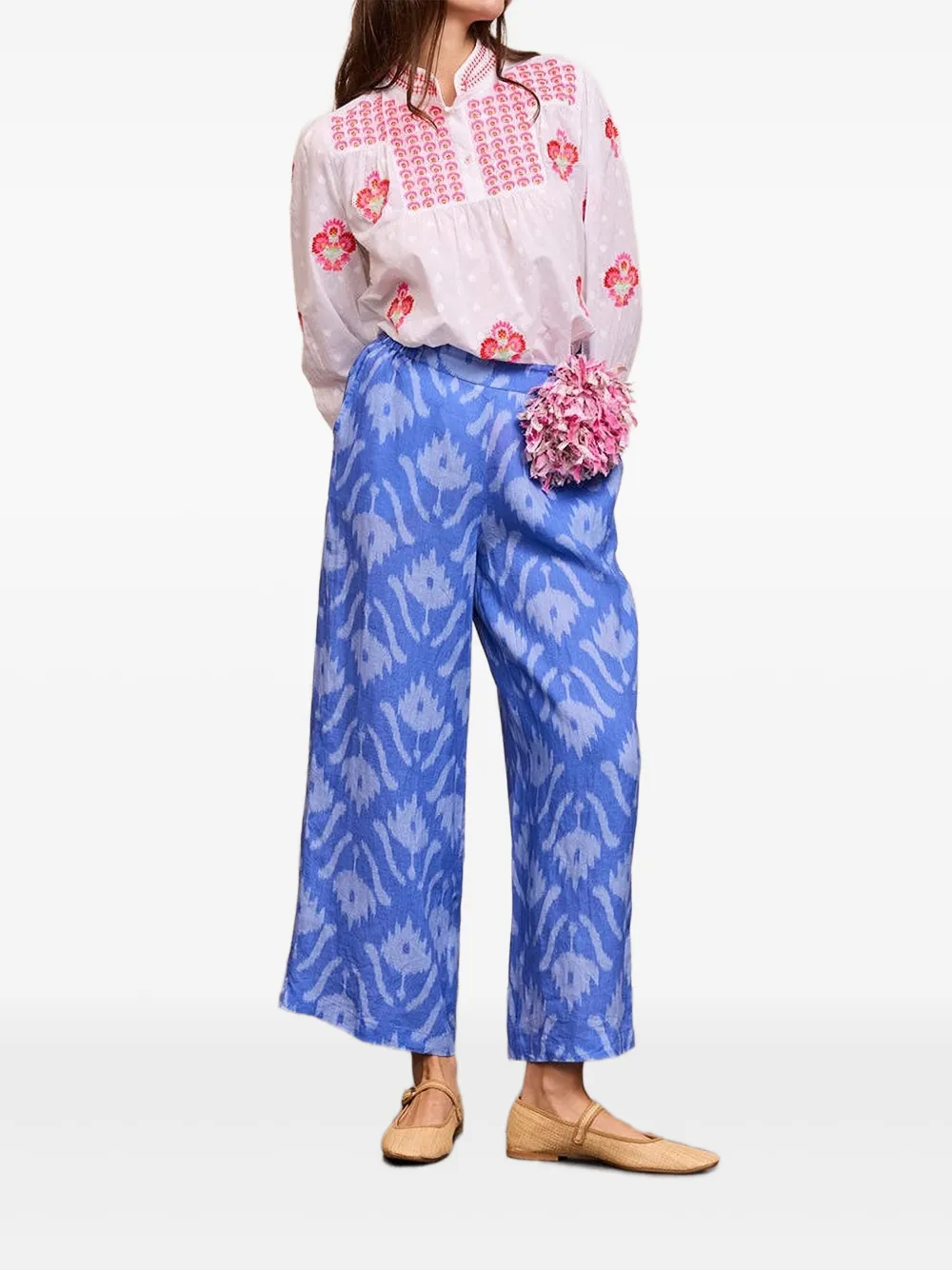 

Льняные брюки-палаццо NIMO WITH LOVE, синий