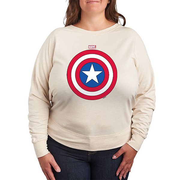 

Футболка с длинным рукавом Captain America Shield French Terry Plus Size Marvel, Beige