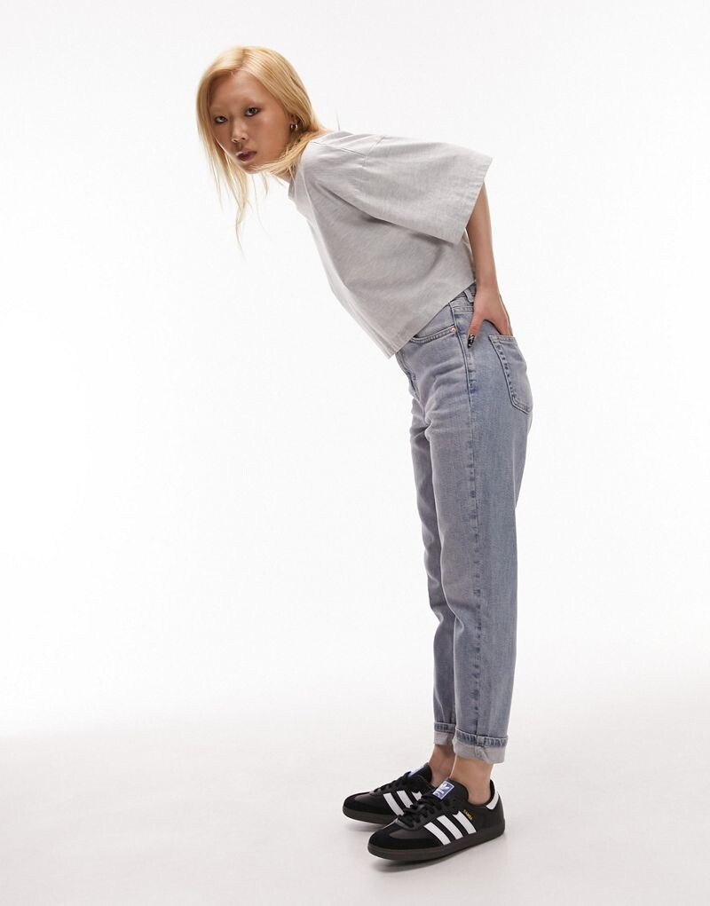 

Topshop Comfort Stretch Mom в отбеливающем цвете - LBLUE