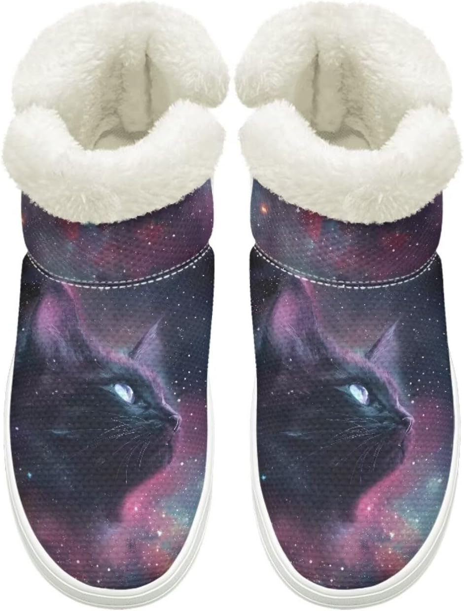 

Зимние Ботинки на Легком Надевании для Женщин и Мужчин с Эластичной Липучкой у Щиколотки, Пушистые Снежные Ботинки с Меховой Подкладкой, Удобные, Нескользящая Подошва Cugasmaru, фиолетовый