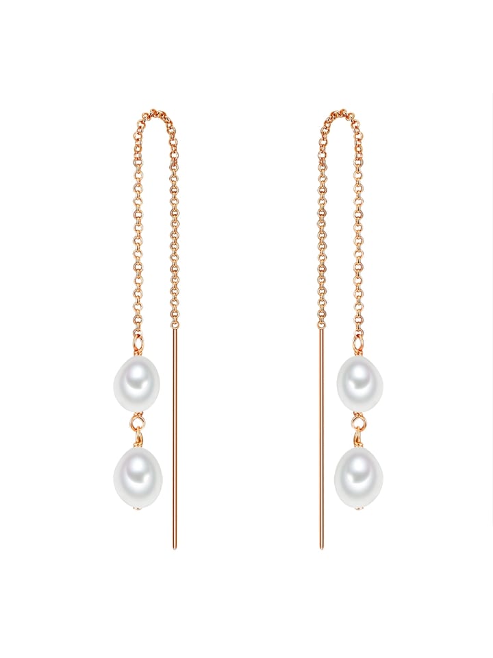 

Valero Pearls Жемчужные серьги, серебро 925 пробы, пресноводный культивированный жемчуг в оправе из розового золота