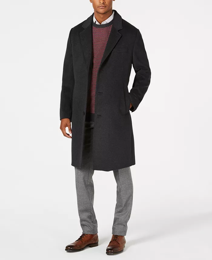 

Большой и высокий пальто из шерстяной смеси Signature London Fog, серый