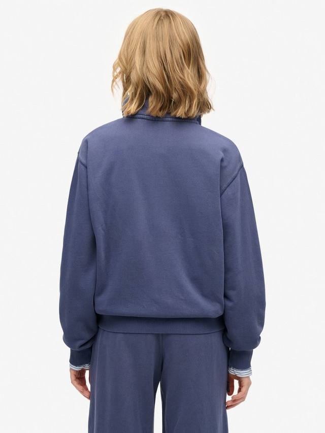 Свитер Essential Logo с краповой окраской и молнией на половину Superdry, Mariner Navy — фото 2