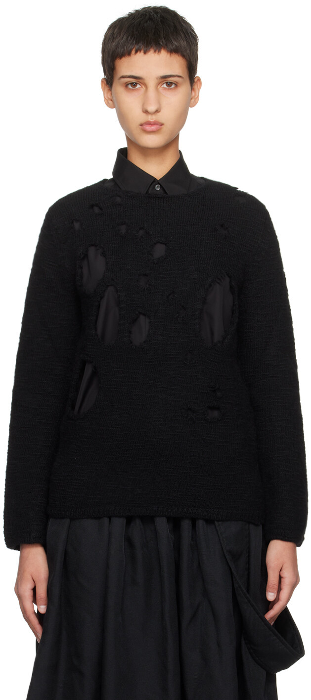 

Черный рваный свитер Comme Des Garcons, цвет Black