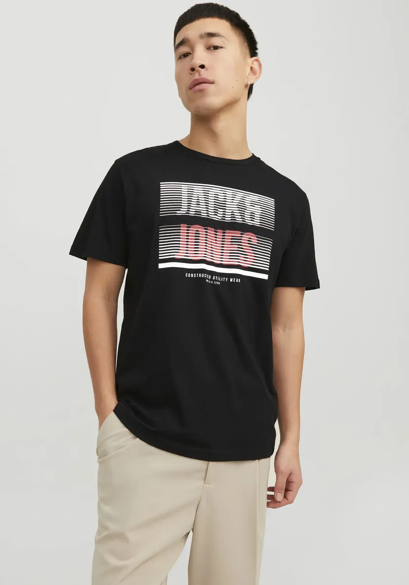 

Рубашка с короткими рукавами Jack & Jones "JJBRIX TEE SS CREW NECK", черный