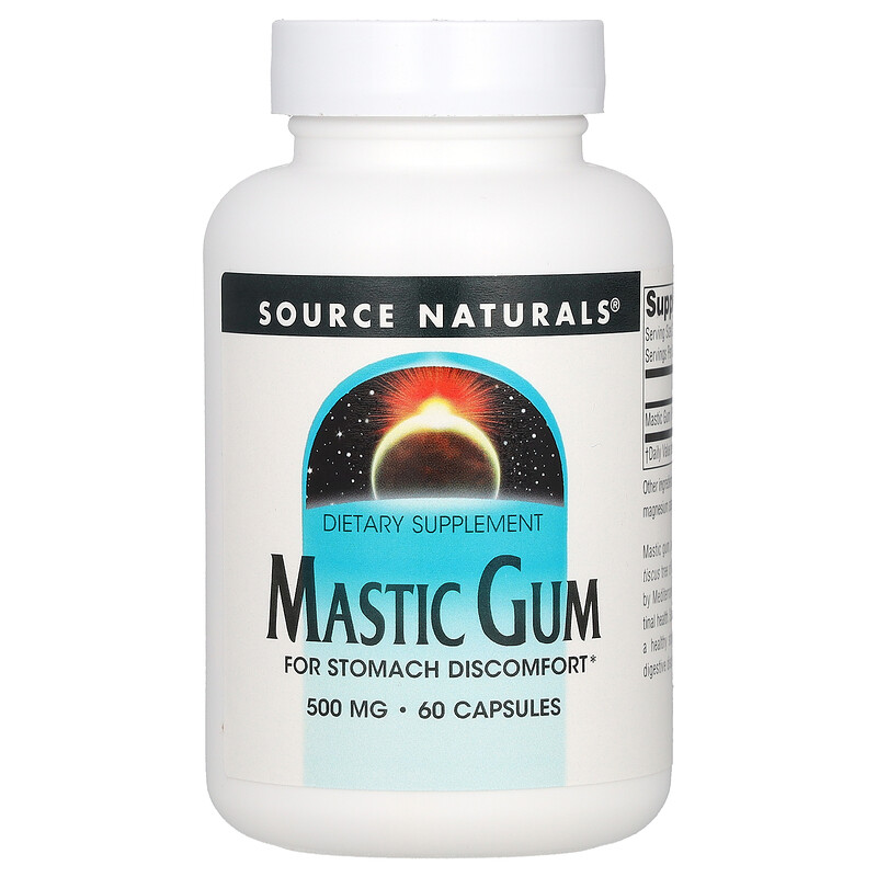 

Source Naturals, мастиковая смола, 1000 мг, 60 капсул (500 мг в 1 капсуле)