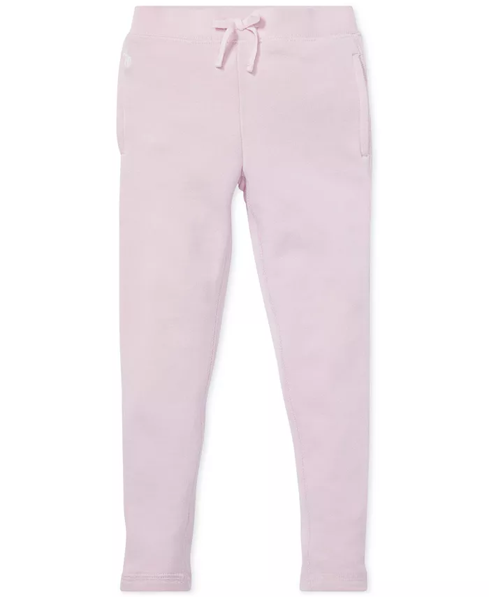 

Детские и девичьи леггинсы из френч-терри Polo Ralph Lauren, розовый