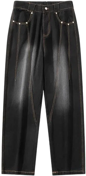 Джинсы свободного кроя, Vintage Washed, Black