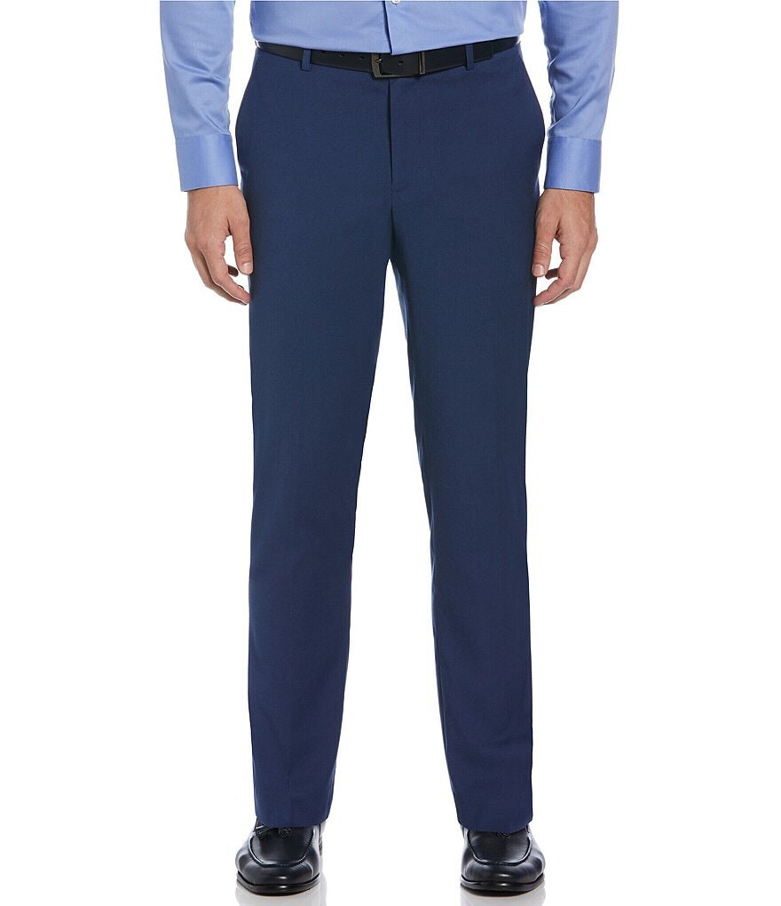 

Костюм Perry Ellis Раздельные эластичные однотонные классические брюки узкого кроя с плоской передней частью, синий