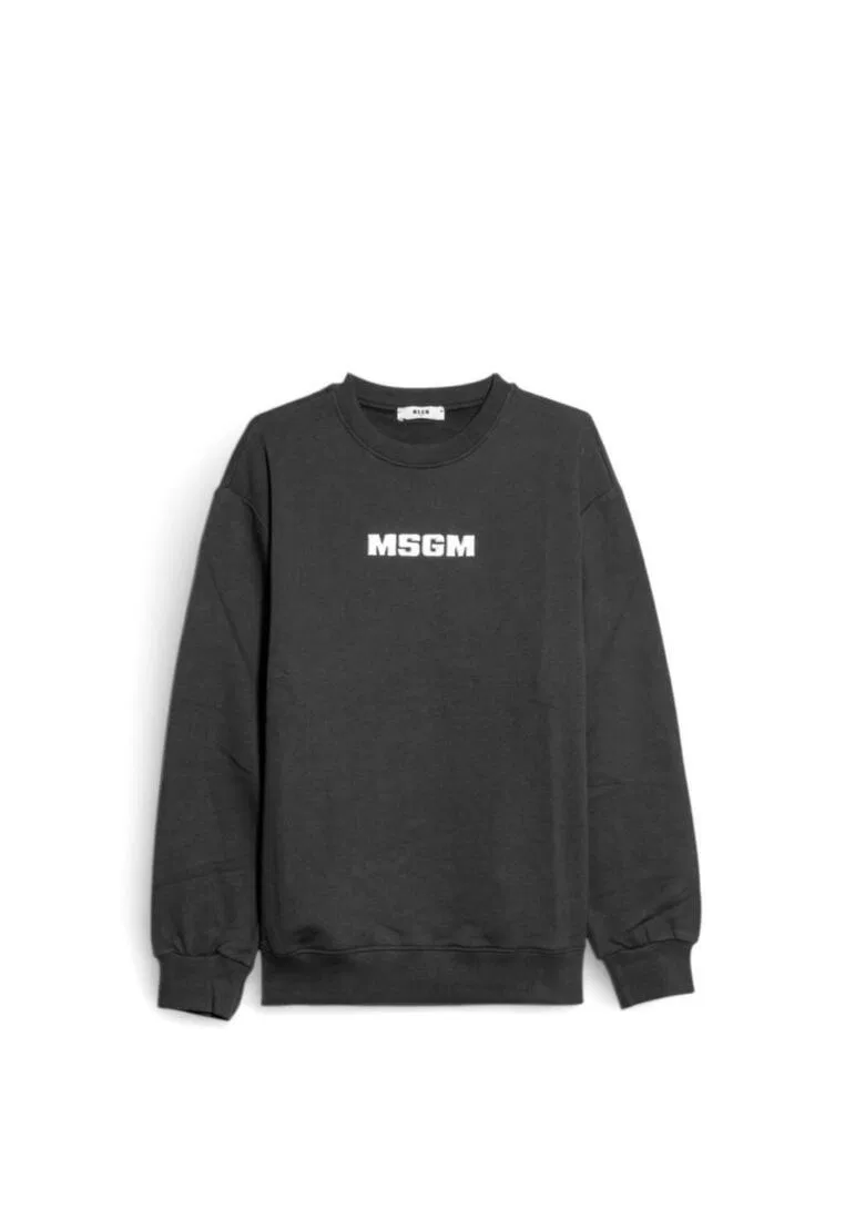 Свитшот хлопковый, Kids Msgm, черный — фото 4