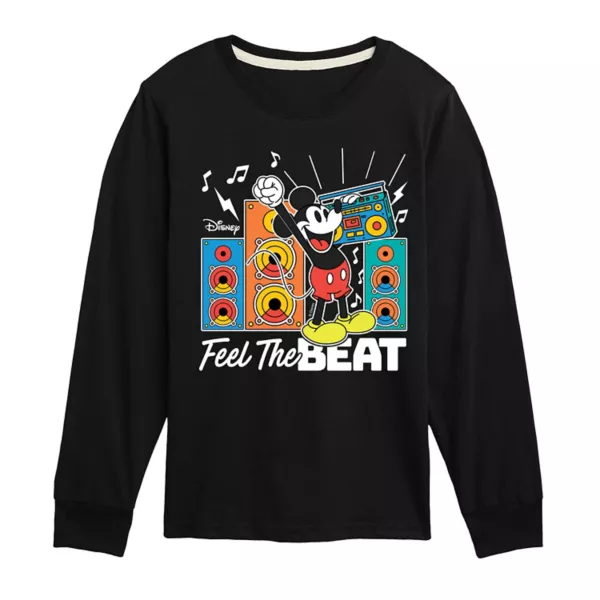 

Футболка с длинным рукавом для мальчиков 8-20 лет Mickey Mouse Feel the Beat с принтом Disney, черный