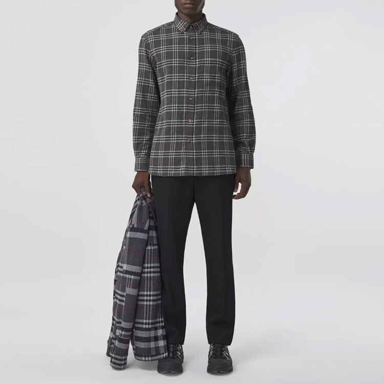 Рубашка мужская Burberry угольно-серый — фото 2