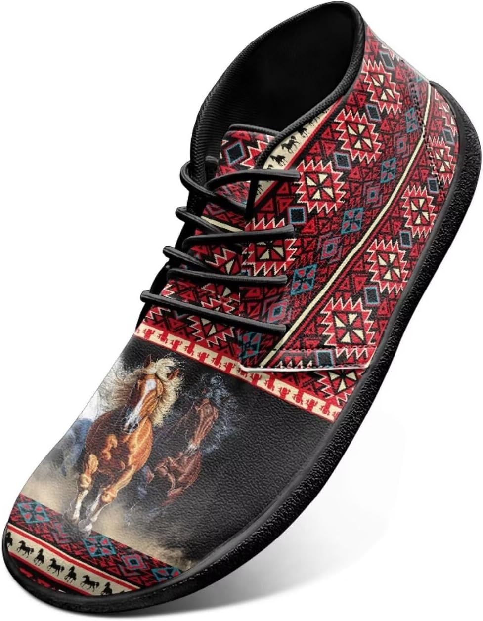 

Мужские кроссовки Aztec Road Running с нулевой прокладкой, широкие минималистичные тренировочные кроссовки, нарядные кроссовки для женщин, модный образ Chririnla, Tribal Aztec Horse