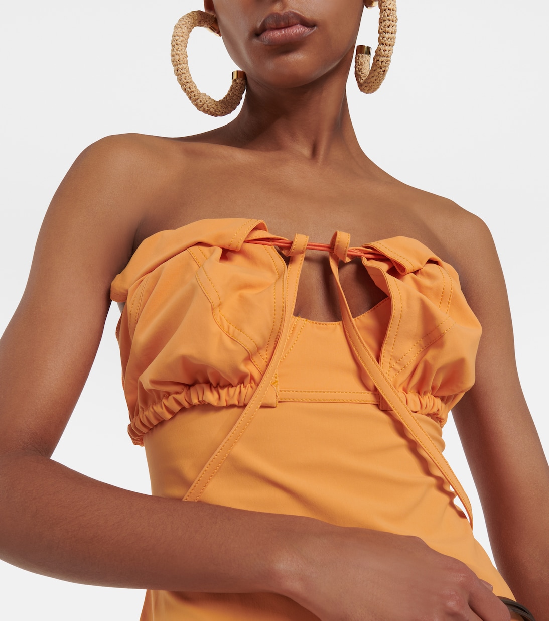 Платье миди La Robe Bikini из хлопковой смеси Jacquemus, оранжевый — фото 4