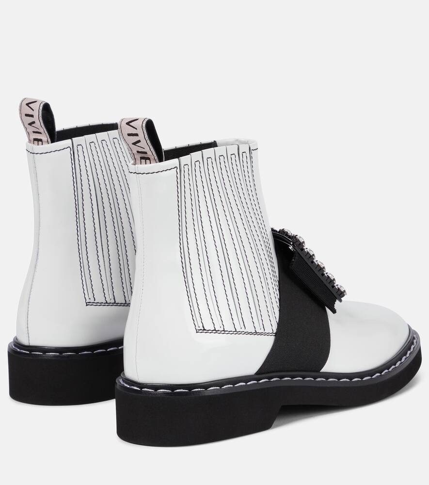 Ботинки Chelsea Viv' Rangers из гладкой кожи Roger Vivier, Bianco — фото 3