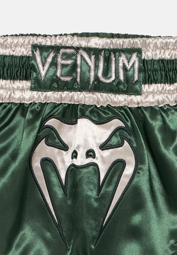 Спортивные шорты унисекс для тайского бокса inferno. Venum, Forest Green/Off White — фото 4