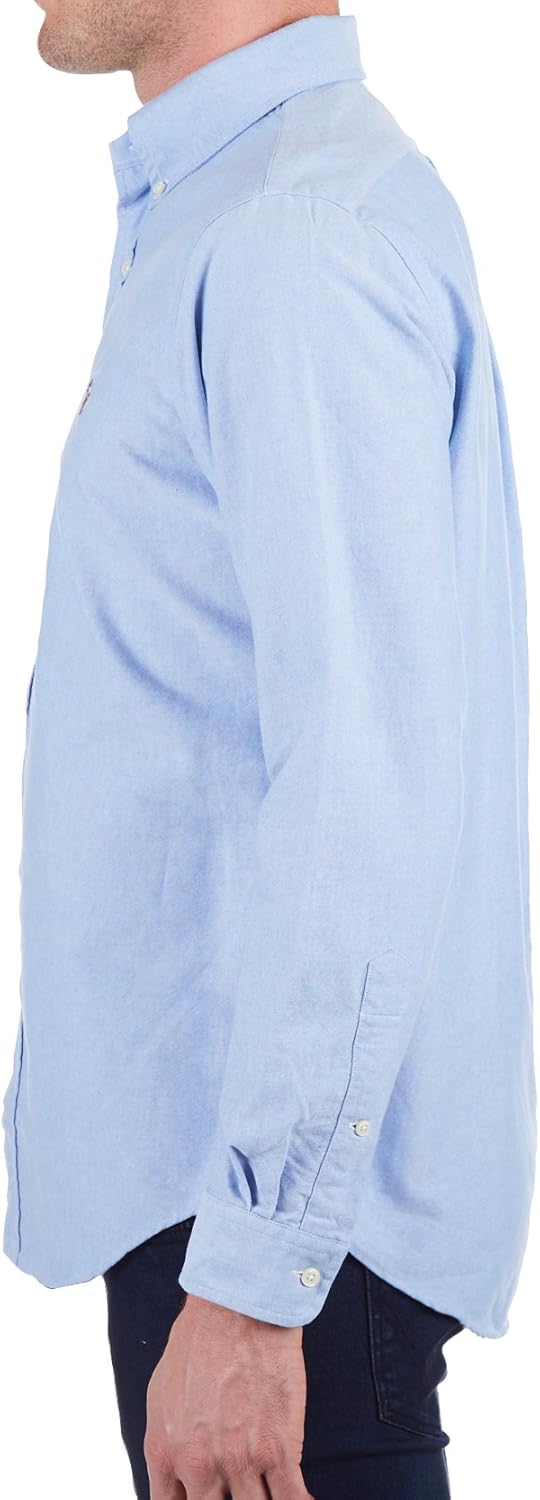 Ralph Lauren Polo мужская оксфордская рубашка на пуговицах с длинным рукавом POLO RALPH LAUREN, Bsr Blue — фото 4