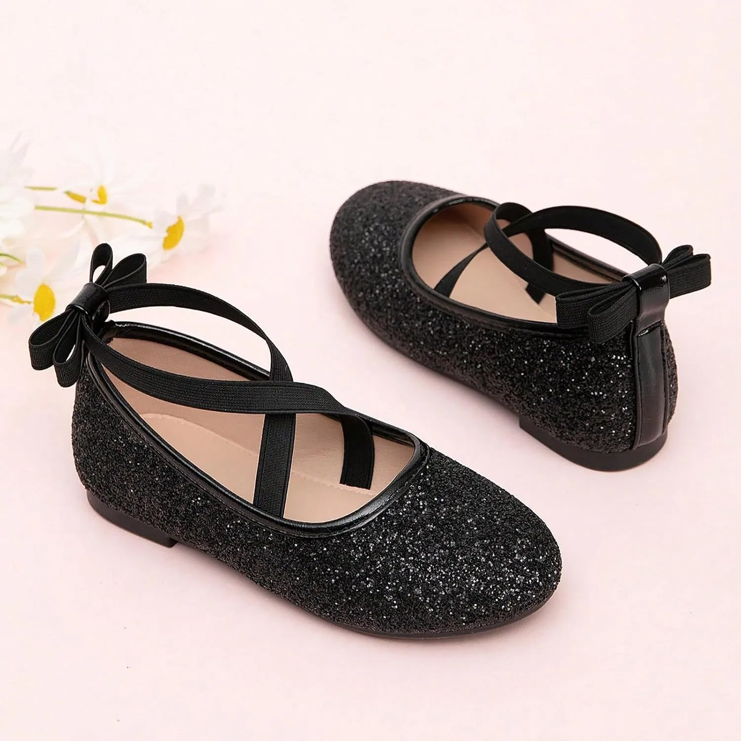 Детские балетки для девочек с ремешком на щиколотке Mary Jane Flats, Black — фото 2