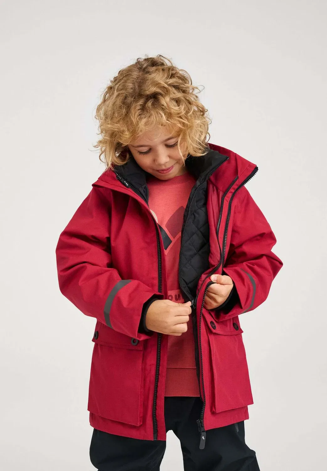 Tec 3in1 übergangsjacke syddi унисекс - водонепроницаемая куртка Reima, Cranberry — фото 2