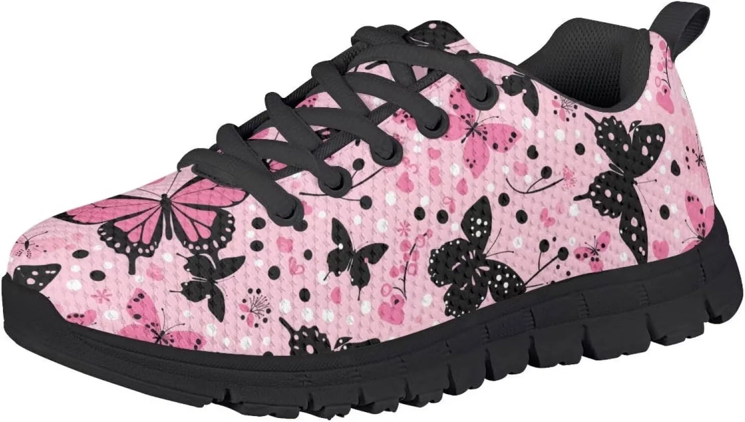 Детские кроссовки для девочек с сеткой Ystardream, Pink Cute Butterfly — фото 2