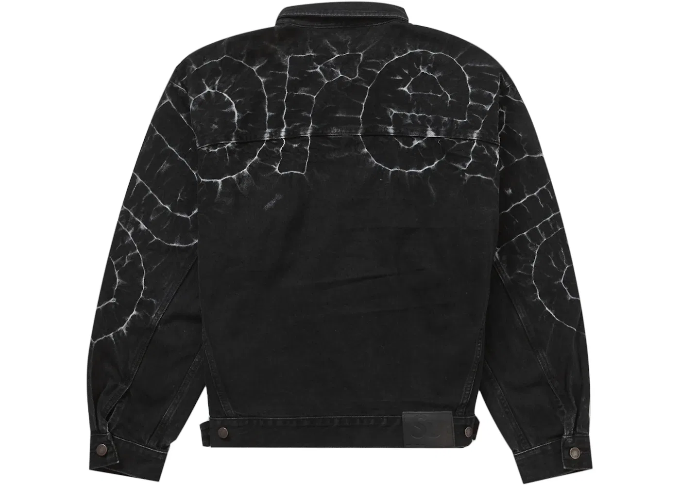 Мужская джинсовая куртка с принтом Supreme Shibori Denim Trucker Jacket, Black — фото 2