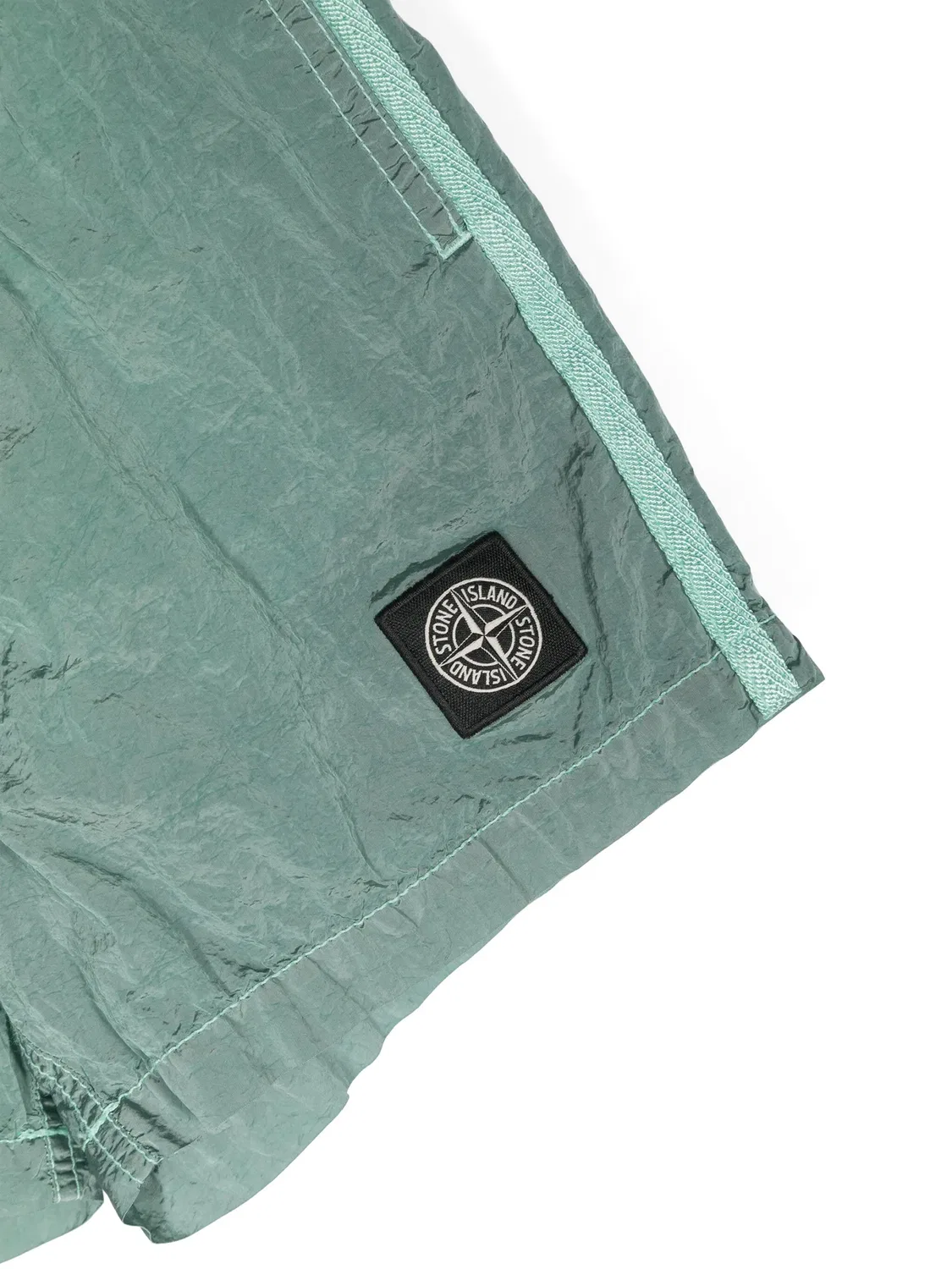 Шорты с эффектом металлик Compass Stone Island, зеленый — фото 2