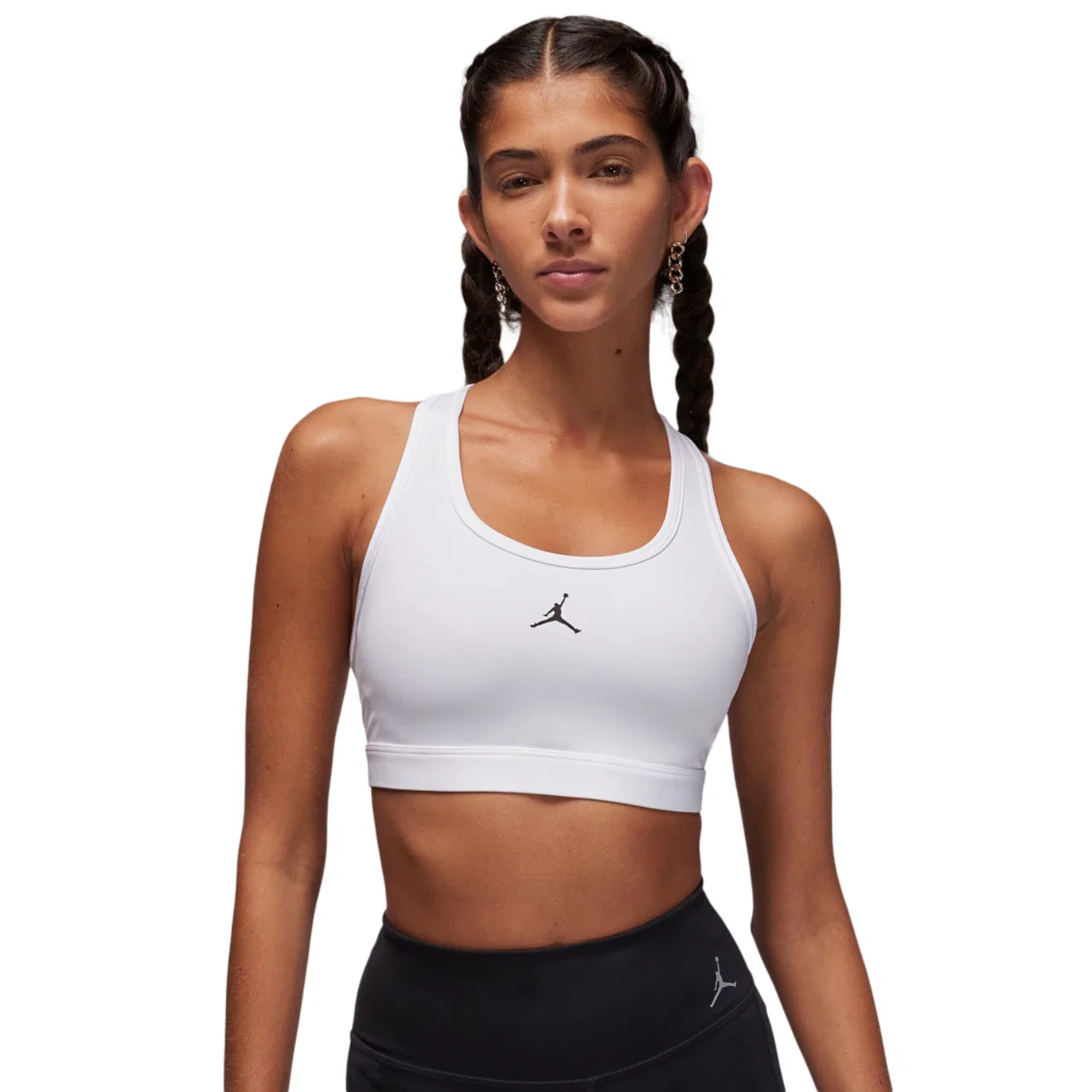 Спортивный бюстгальтер женский Jordan Sport Jumpman Bra, цвет White/Stone Mauve/Black