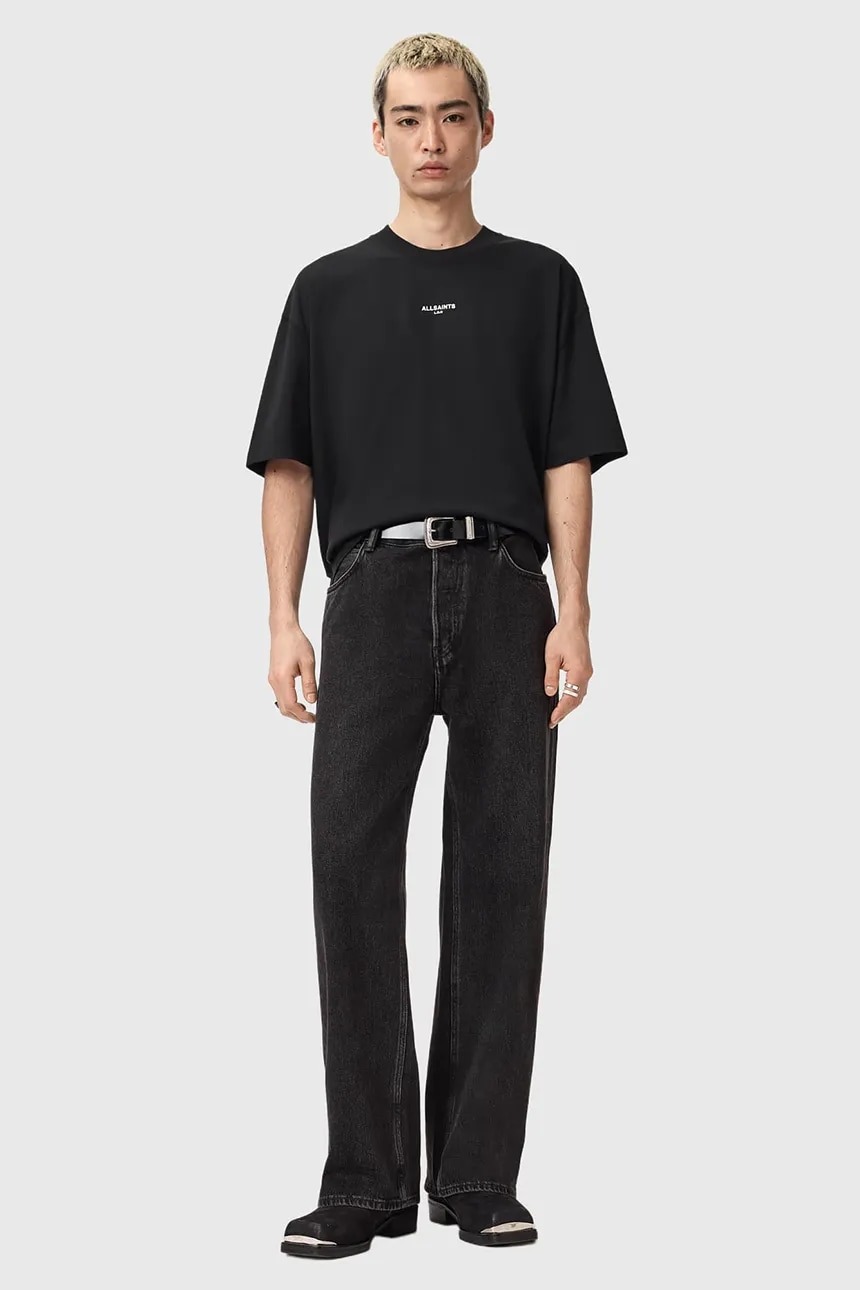 Футболка AllSaints Mikro Oversized, черный — фото 4