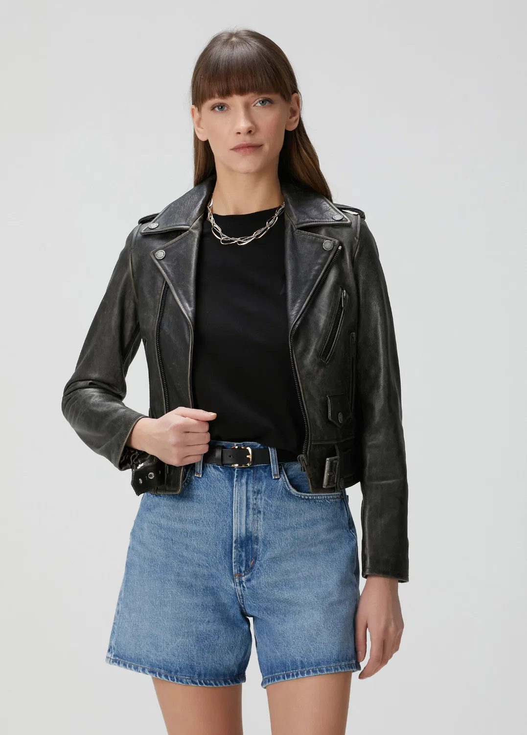 Куртка кожаная бiker Golden Goose, black