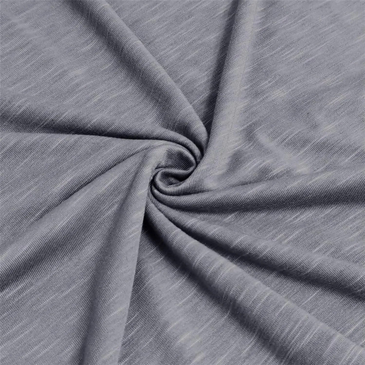 Мужская эластичная футболка поло Henley V-образным вырезом, Grey — фото 4