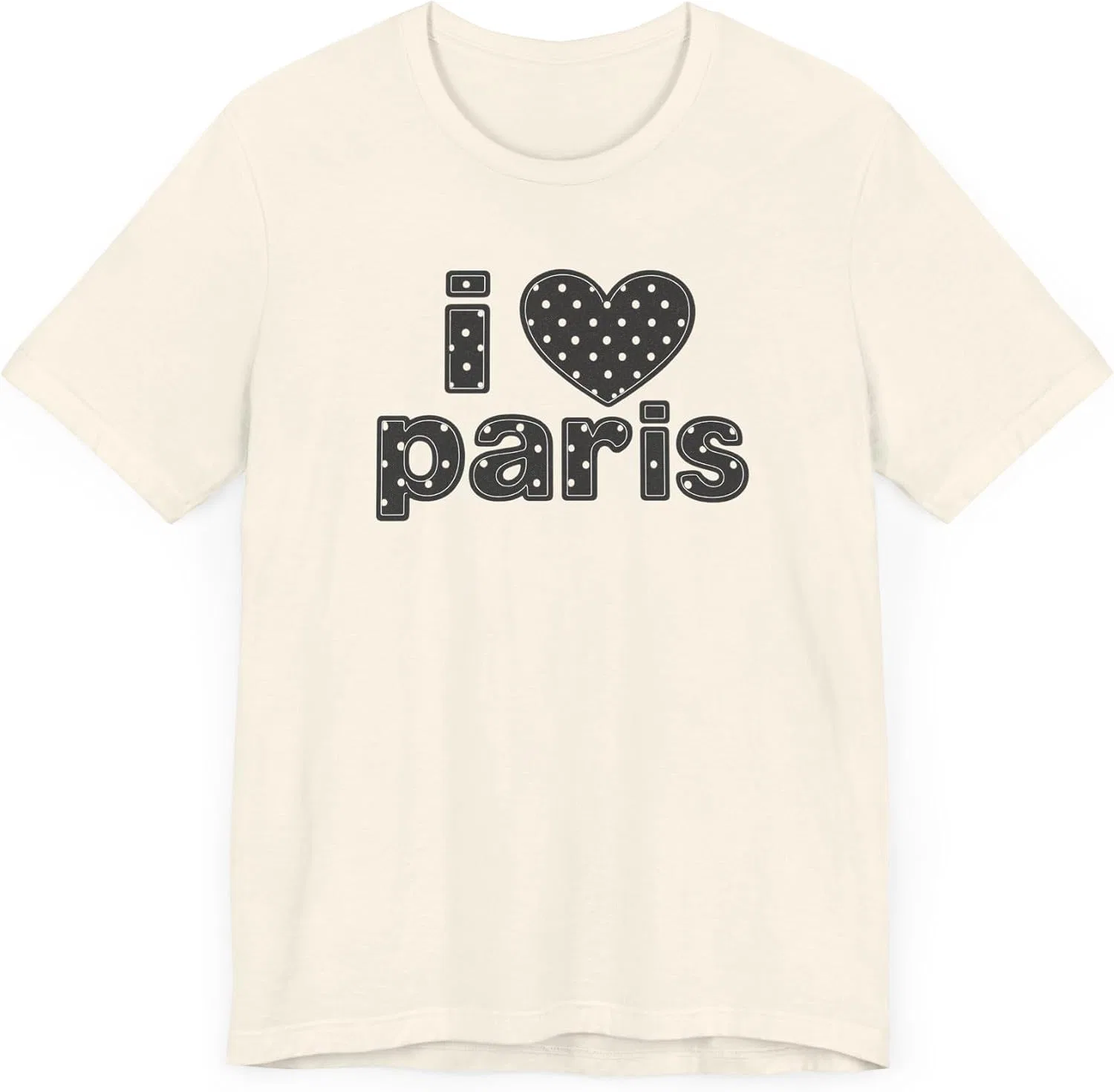 Футболка с принтом I Love Paris Bella Canvas 3001, Natural