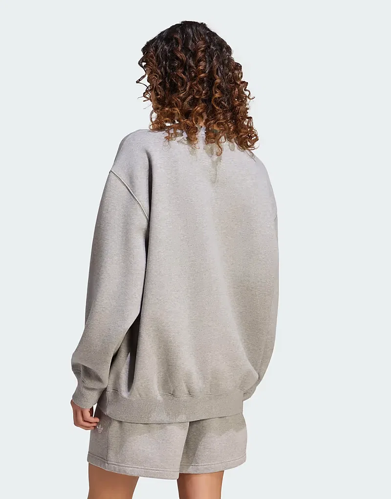 Толстовка Adidas Originals Essentials с длинным рукавом, флисовая, размер OS, средне-серый меланж — фото 3