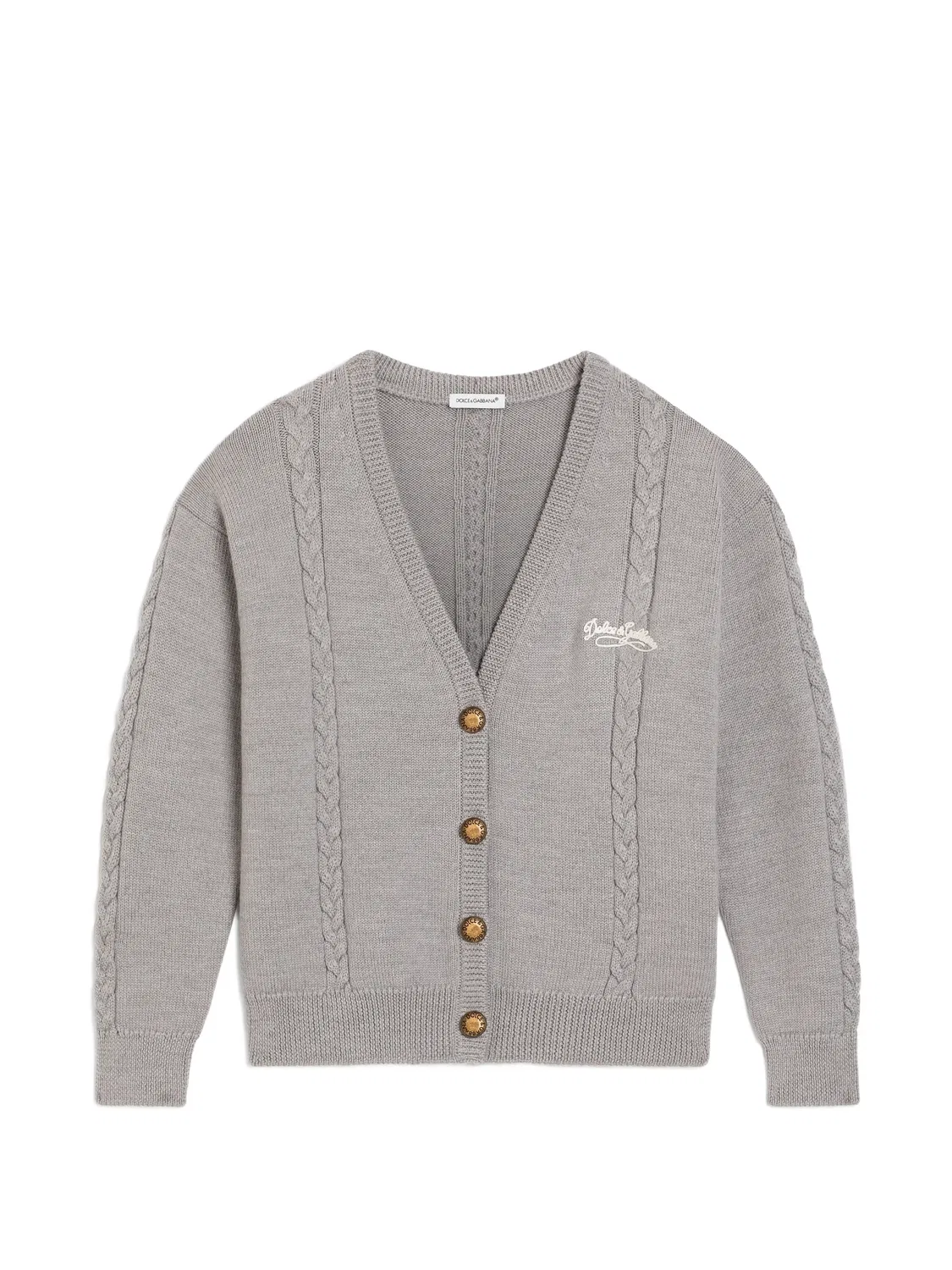 Кардиган из вирджинской шерсти Dolce & Gabbana Kids, серый
