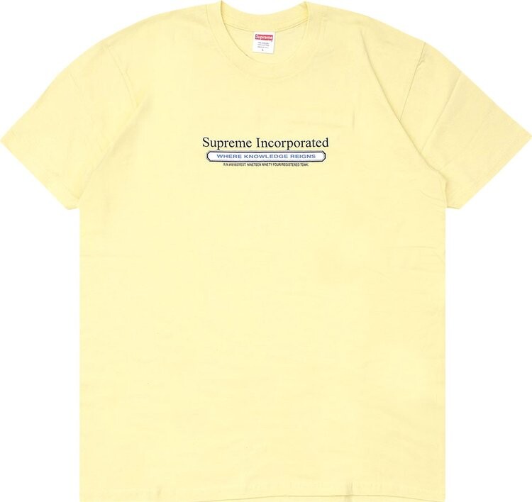 

Футболка Supreme Inc. T-Shirt 'Pale Yellow', желтый