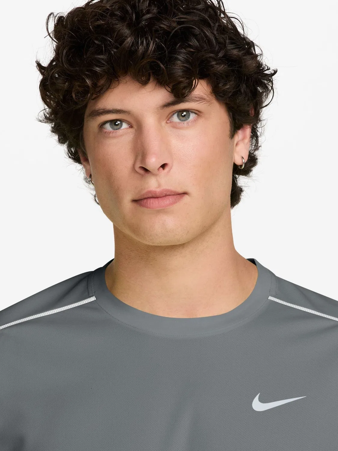 Футболка беговая Miler Nike, дымчато-серый — фото 4
