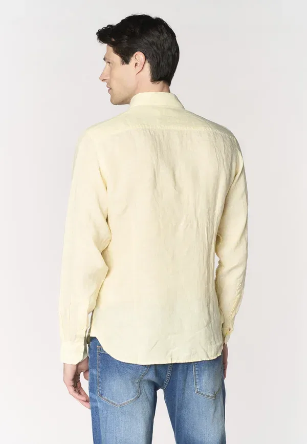 Рубашка из льна U.S. Polo Assn., Yellow, желтый — фото 3