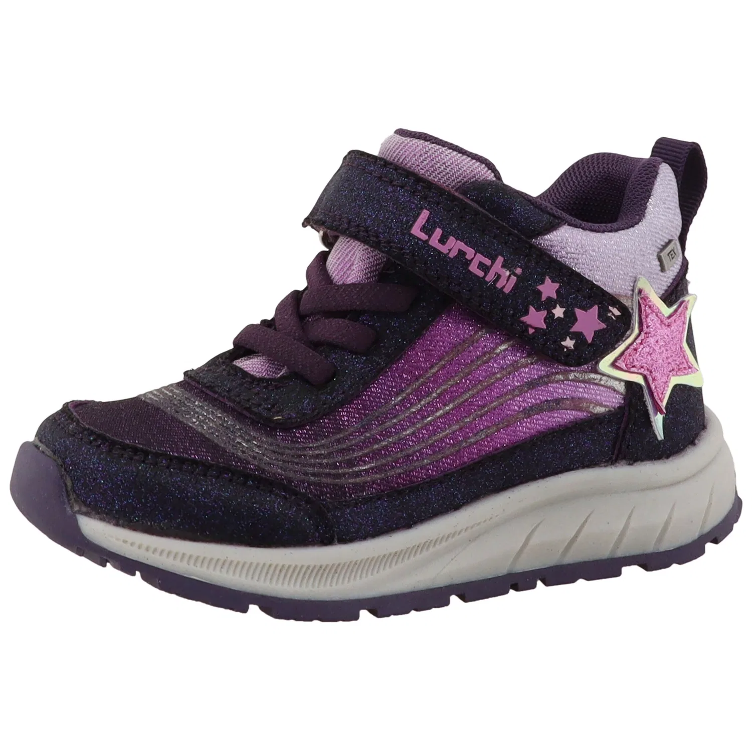 Детские ботинки-липучки с блестками Lurchi, Brown-Purple