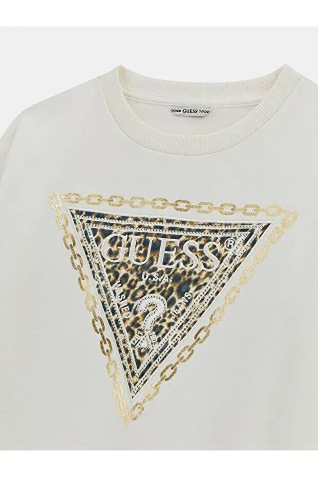 Детские свитшот для девочек с принтом Guess, White — фото 3